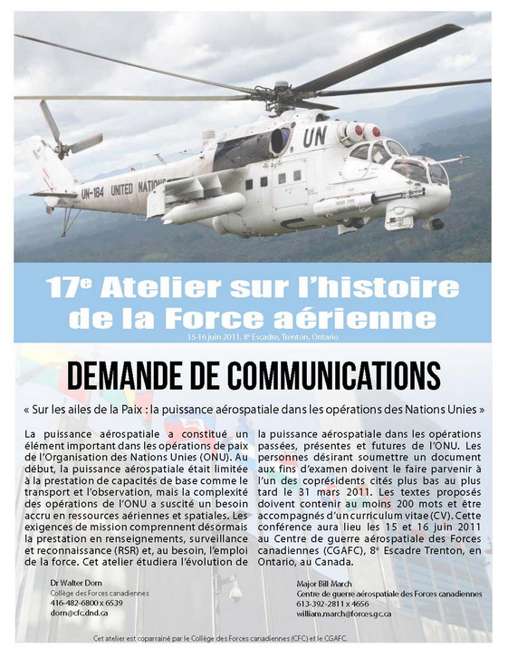 Aerospace Power In UN Operations WorkshopPoster 17th AF HistWS 15 16June2011 fr HalfSize