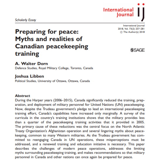 Preparing for peace FirstPage Abstract IJ 2018